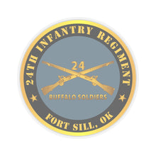 Load image into Gallery viewer, Kiss-Cut Stickers - Army - 24th Infantry Regiment - Fort Sill, OK - Buffalo Soldiers w Inf Branch