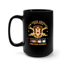 Load image into Gallery viewer, Black Mug 15oz - Army - 37th Field Artillery Battalion - DUI - Artillery Branch - Cold War Veteran COLD SVC X 300