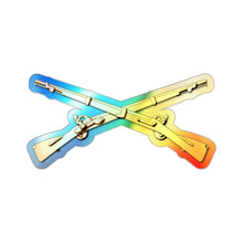 Load image into Gallery viewer, Holographic Die-cut Stickers - Infantry Branch - Crossed Rifles