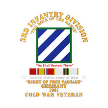 Load image into Gallery viewer, Kiss-Cut Vinyl Decals - Army - 3rd ID - Right of Passage - Germany w Cold War SVC