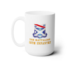 Load image into Gallery viewer, White Ceramic Mug 15oz - Army - 2nd Bn 18th Inf w DUI