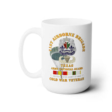 Load image into Gallery viewer, White Mug 15oz - Army - 1st Airborne Brigade - TXARNG - Cold War Veteran w COLD SVC X 300