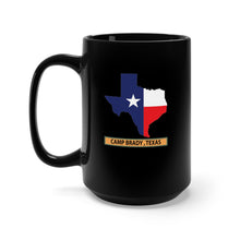 Load image into Gallery viewer, Black Mug 15oz - Texas Map Overprint with Texas State Flag - Camp Brady , Texas X 300