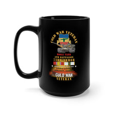Load image into Gallery viewer, Black Mug 15oz - Army - Cold War Vet - 4th Bn 73rd Armor - 1st Inf Div - Panzer Kaserne Boblingen, FRG - M60A1 Tank w COLD SVC X 300