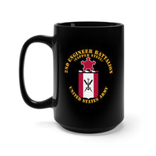 Load image into Gallery viewer, Black Mug 15oz - Army - COA - 2nd Engineer Battalion - Sapper Steel