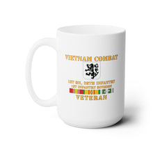 Load image into Gallery viewer, White Ceramic Mug 15oz - Army - Vietnam Combat Infantry Veteran w 1st Bn 28th Inf - 1st ID