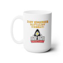 Load image into Gallery viewer, White Mug 15oz - Army - 31st Engineer Bn (Combat) - DUI - Hat X 300 (Copy)