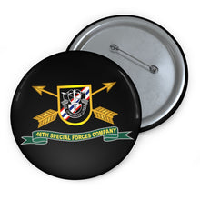 Load image into Gallery viewer, Custom Pin Buttons - 46th Special Forces Company - Flash w Br - Ribbon X 300