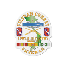Load image into Gallery viewer, Die-Cut Magnets -SSI - Army - Vietnam Combat Infantry Veteran w 198th Inf Bde SSI X 300