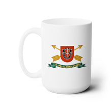 Load image into Gallery viewer, White Ceramic Mug 15oz - Army - 7th Special Forces Group - Flash w Br - Ribbon X 300