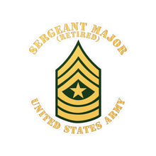 Load image into Gallery viewer, Kiss-Cut Vinyl Decals - Army - Sergeant Major - SGM - Retired - Flat X 300