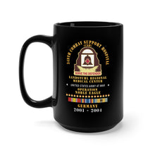 Load image into Gallery viewer, Black Mug 15oz - 349th Combat Support Hospital - Operation Noble Eagle - 2001 - 2004 - Landstuhl Regional Medical Center w SVC Ribbons x 300