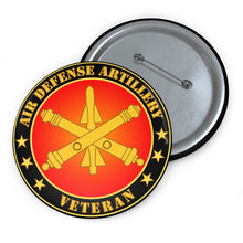 Load image into Gallery viewer, Custom Pin Buttons - Air Defense Artillery Veteran