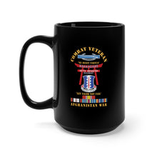 Load image into Gallery viewer, Black Mug 15oz - Army - Combat Veteran - 187th Infantry Regiment - Torii, Rakkasans, Let Valor Not Fail, English, Latin w CIB w AFGHAN SVC X 300