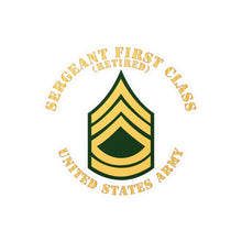 Load image into Gallery viewer, Kiss-Cut Vinyl Decals - Army - Sergeant First Class - SFC - Retired - Flat X 300