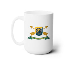 Load image into Gallery viewer, White Ceramic Mug 15oz - Army - 8th Special Forces Group - Flash w Br - Ribbon X 300