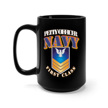 Load image into Gallery viewer, Black Mug 15oz - NAVY - Rank - E6 - PO1 - Gold X 300
