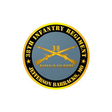Load image into Gallery viewer, Kiss-Cut Vinyl Decals - Army - 38th Infantry Regiment - Buffalo Soldiers - Jefferson Barracks, MO w Inf Branch