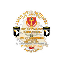 Load image into Gallery viewer, Kiss-Cut Vinyl Decals - Army - 1st Bn, 320th FA, 101st Airborne Div - Invasion - 2003 w AA Badge - Map