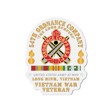 Load image into Gallery viewer, Die-Cut Magnets -SSI 54th Ordnance Company - ORD Emblem - Ammo Dumpers - Long Binh, Vietnam Vet w VN SVC X 300