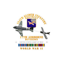 Load image into Gallery viewer, Kiss-Cut Vinyl Decals - Army - 194th Glider Infantry Regiment w Towed Glider w WWII w EUR SVC