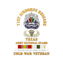 Load image into Gallery viewer, Kiss-Cut Vinyl Decals - Army - 1st Airborne Bde - TXARNG - Cold War Vet wo Parachute w COLD SVC X 300