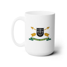 Load image into Gallery viewer, White Ceramic Mug 15oz - Army - 5th Special Forces Group - Flash w Br - Ribbon X 300