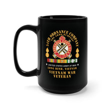Load image into Gallery viewer, Black Mug 15oz - 54th Ordnance Company - ORD Emblem - Ammo Dumpers - Long Binh, Vietnam Vet w VN SVC X 300