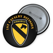 Load image into Gallery viewer, Custom Pin Buttons - 1st Cavalry Division SSI w Airmobile Tab