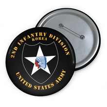 Load image into Gallery viewer, Custom Pin Buttons - 2nd Infantry Division - Korea X 300