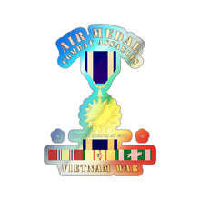 Load image into Gallery viewer, Holographic Die-cut Stickers - Air Medal - Combat Assaults w VN SVC w Air Medal Ribbon