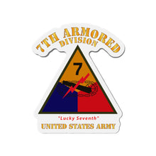 Load image into Gallery viewer, Die-Cut Magnets - Army - SSI - 7th Armored Division - Lucky Seventh - US Army X 300