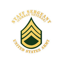 Load image into Gallery viewer, Kiss-Cut Vinyl Decals - Army - Staff Sergeant - SSG - Combat Veteran - Flat X 300