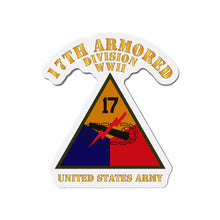 Load image into Gallery viewer, Die-Cut Magnets - Army - SSI - 17th Armored Division - WWII - US Army X 300