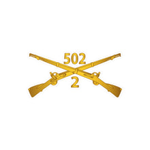 Load image into Gallery viewer, Kiss-Cut Vinyl Decals - Army - 2nd Bn 502nd Infantry Regt - Infantry Br wo Txt
