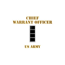 Load image into Gallery viewer, Kiss-Cut Vinyl Decals - Army - Emblem - Warrant Officer 4 - CW4 - US Army - Hat
