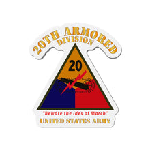 Load image into Gallery viewer, Die-Cut Magnets - Army - SSI - 20th Armored Division - Beware the Ides of March - US Army X 300