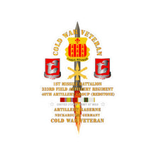 Load image into Gallery viewer, Kiss-Cut Vinyl Decals - Army - Cold War Vet - 1st Missile Bn, 333rd Artillery 40th Artillery Group - Germany - Firing Missile w COLD SVC