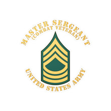 Load image into Gallery viewer, Kiss-Cut Vinyl Decals - Army - Master Sergeant - MSG - Combat Veteran - Flat X 300