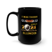 Load image into Gallery viewer, Black Mug 15oz - Total Eclipse - 2024 - I was There w Yellow Outline - ILLINOIS