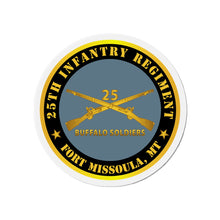 Load image into Gallery viewer, Die-Cut Magnets - 25th Infantry Regiment - Fort Missoula, MT - Buffalo Soldiers w Inf Branch V1