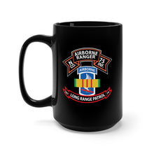 Load image into Gallery viewer, Black Mug 15oz - SSI - Vietnam - N Co 75th Ranger - 173rd Airborne Brigade - VN Ribbon - LRSD X 300