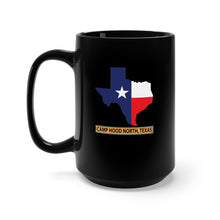 Load image into Gallery viewer, Black Mug 15oz - Texas Map Overprint with Texas State Flag - Camp Hood North, Texas X 300
