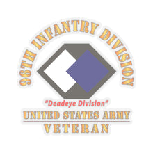Load image into Gallery viewer, Kiss-Cut Stickers - Army - SSI - 96th Infantry Division - Deadeye Division - US Army Veteran X 300