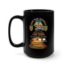 Load image into Gallery viewer, Black Mug 15oz - Army - Cold War Vet - 4th Bn 73rd Armor - 1st Inf Div - Panzer Kaserne Boblingen, FRG - M60A1 Tank - Big Red One w COLD SVC X 300