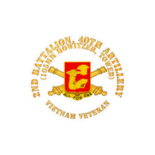 Load image into Gallery viewer, Kiss-Cut Vinyl Decals - Army - 2nd Bn 40th Artillery - 105MM Towed - Vietnam Vet w DUI w Branch