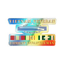 Load image into Gallery viewer, Holographic Die-cut Stickers - Vietnam Veteran - Cbt Infantryman w CIB VN SVC