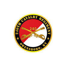 Load image into Gallery viewer, Kiss-Cut Vinyl Decals - Army - 240th Cavalry Regiment - Branch, Owensboro, Ky - Red - White X 300