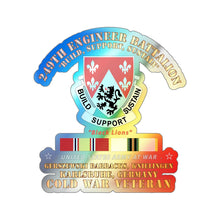 Load image into Gallery viewer, Holographic Die-cut Stickers - 249th Engineer Bn - Karlsruhe, Germany w COLD SVC
