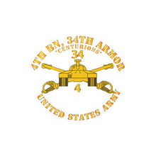 Load image into Gallery viewer, Kiss-Cut Vinyl Decals - Army - 4th Bn, 34th Armor - Centurions - Armor Branch